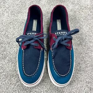 Sperry Topsider women’s size 10 in maroon, navy and green